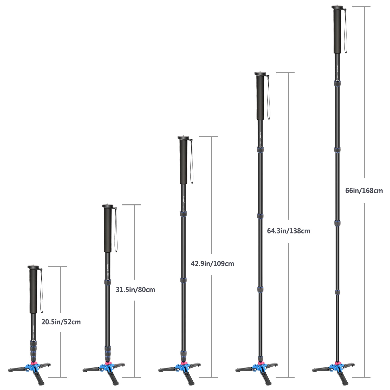 10101314_4 NEEWER T222 EXTENDABLE CAMERA MONOPOD STAND BASE (10101314) – Au meilleur prix en Tunisie