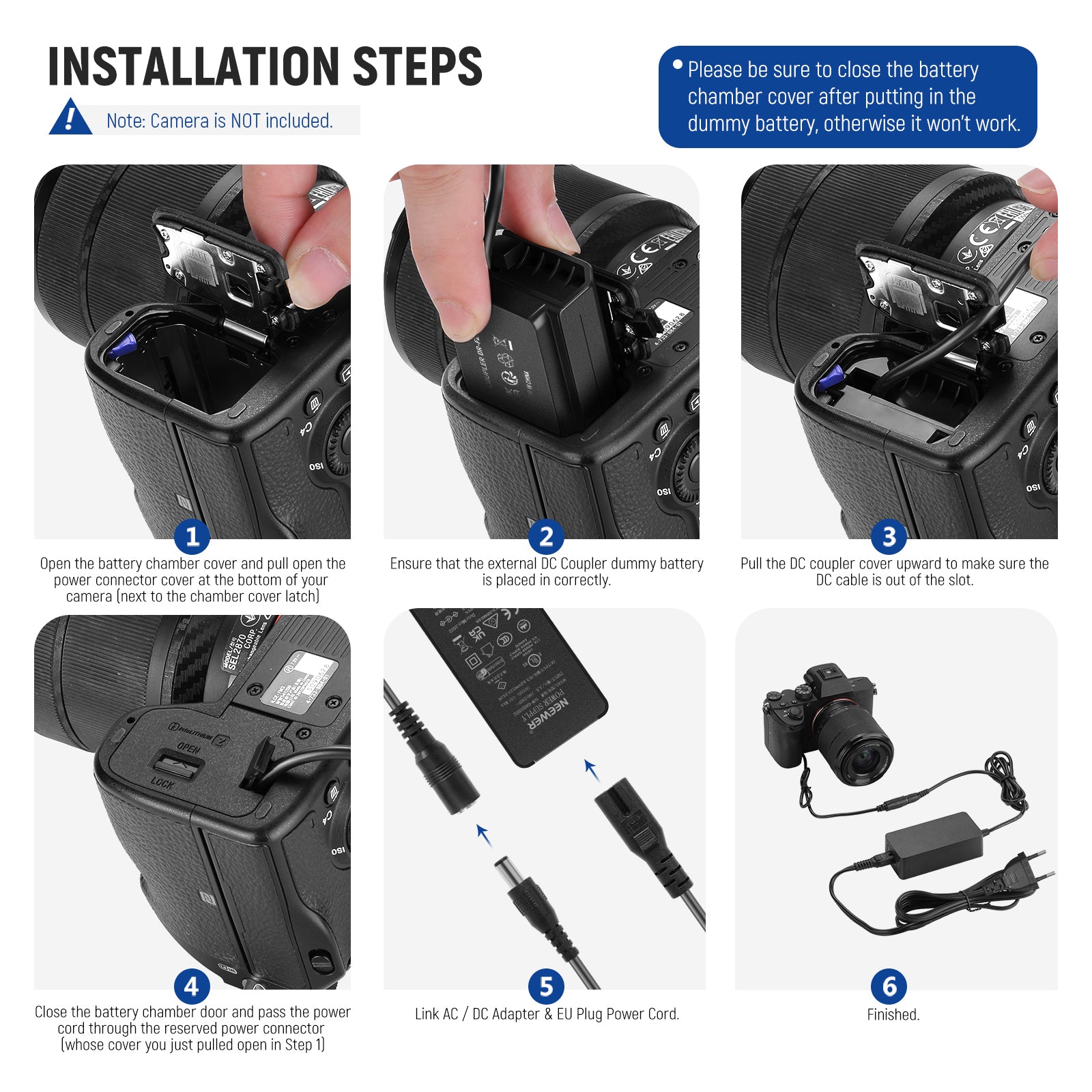 10101336_2 NEEWER NP-FZ100 SONY DC COUPLER DUMMY BATTERY CHARGER SET (10103235) – Au meilleur prix en Tunisie
