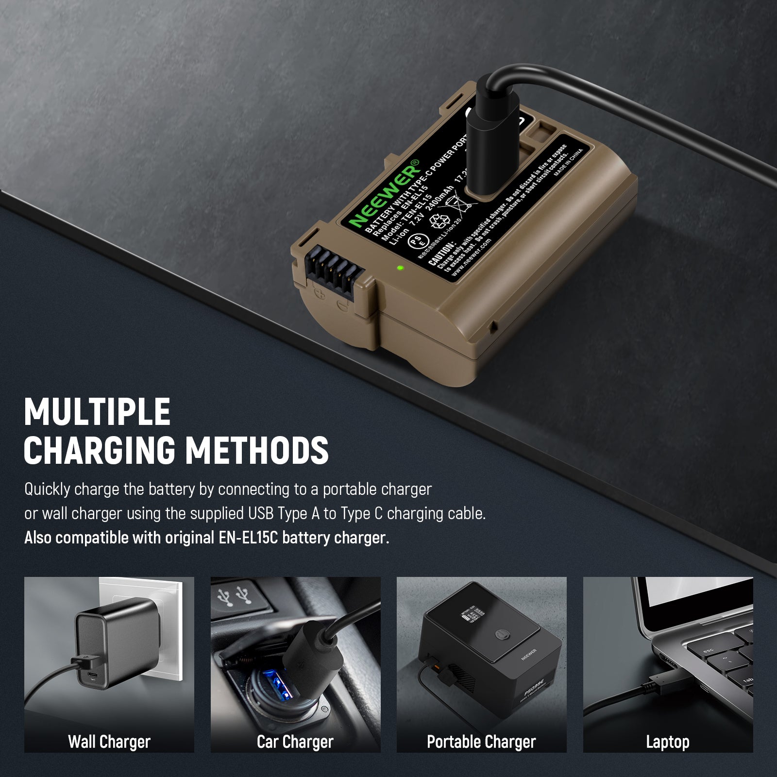 4_fabf8445-7c12-4fd7-a429-5922c30535eb NEEWER 2400mAh EN-EL15c REPLACEMENT CAMERA BATTERY FOR NIKON (10103289) – Au meilleur prix en Tunisie